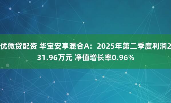 优微贷配资 华宝安享混合A：2025年第二季度利润231.96万元 净值增长率0.96%